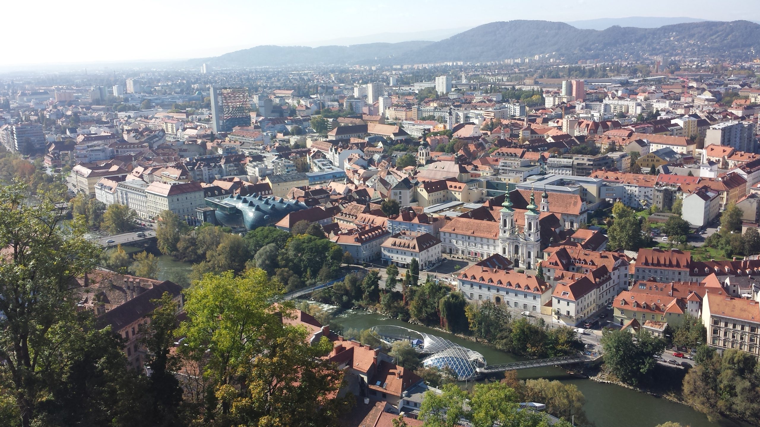 View from Schlossberg in Graz, Austria